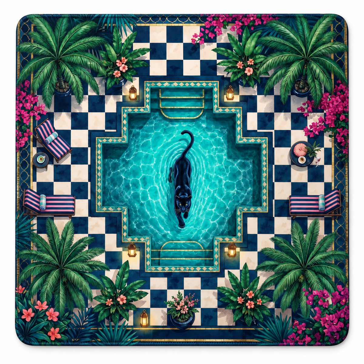 Midnight Oasis Mahjong Mat