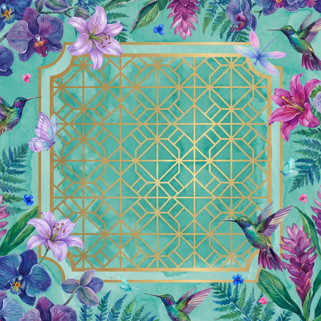 Hummingbird Garden Mahjong Mat